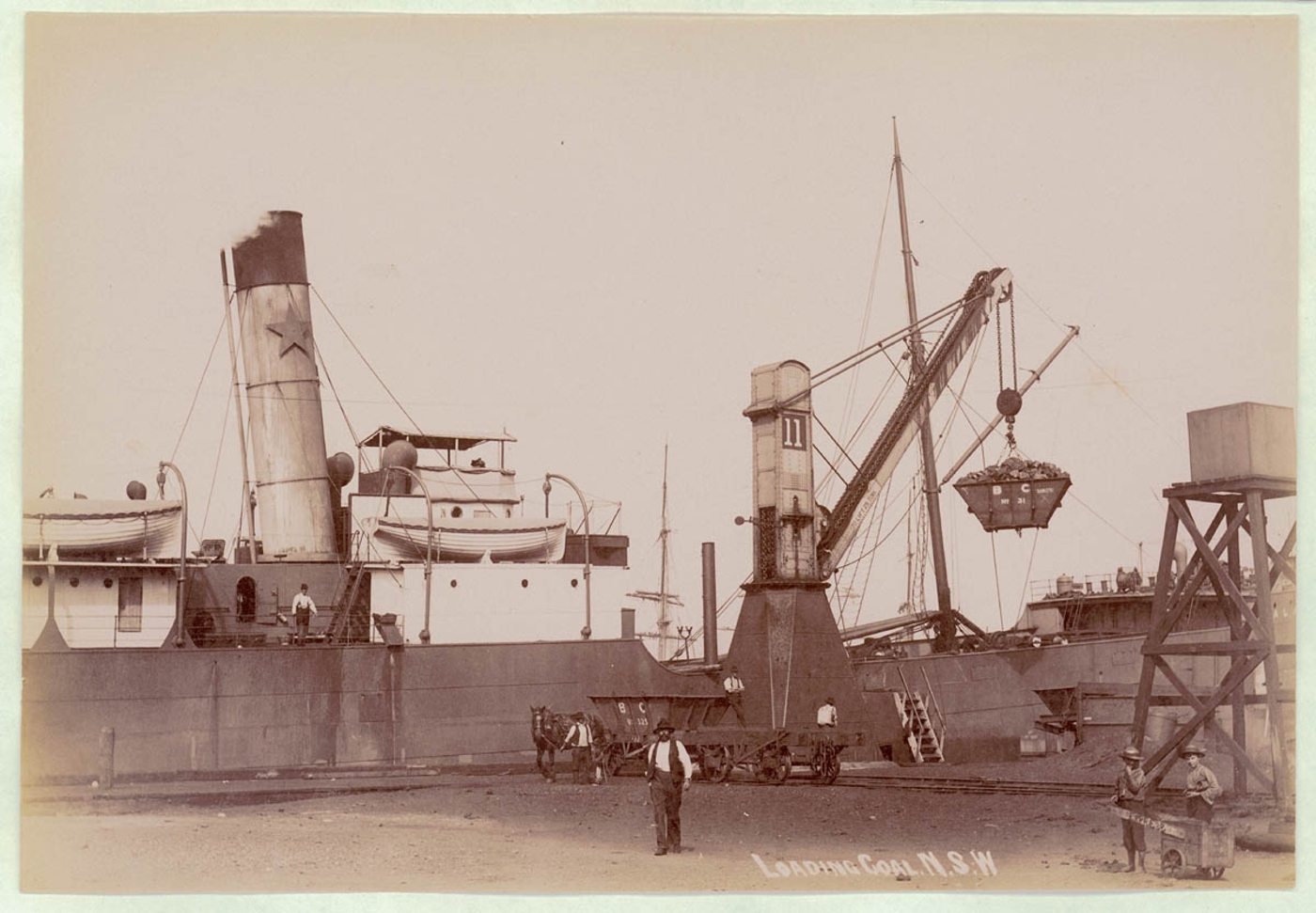 Loading Coal, Newcastle Harbour NSW, about 1900-1910