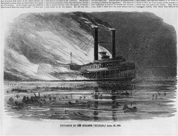 Explosion of the steamer Sultana, April 27, 1865