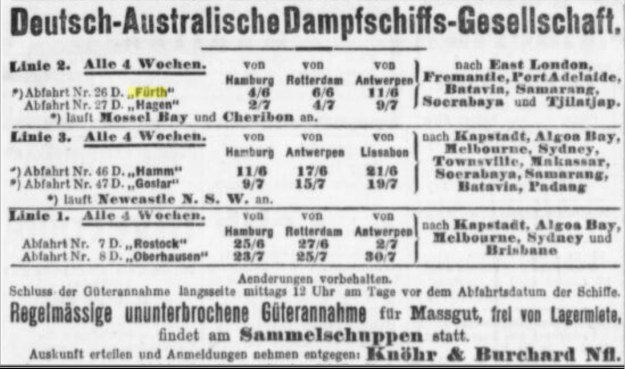 German Australian Line, advertisement May 1910
