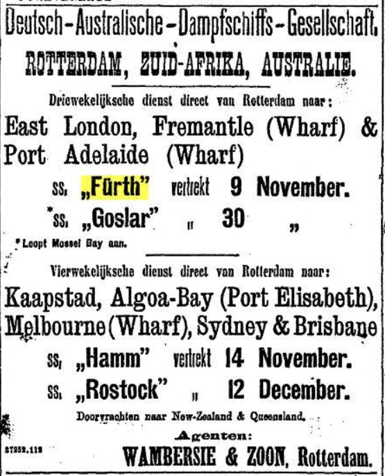 Wambersie & Zoon Rotterdam, advertisement