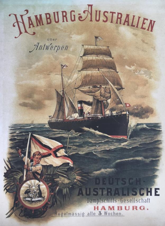 German Australian Line, poster, 1891/1892