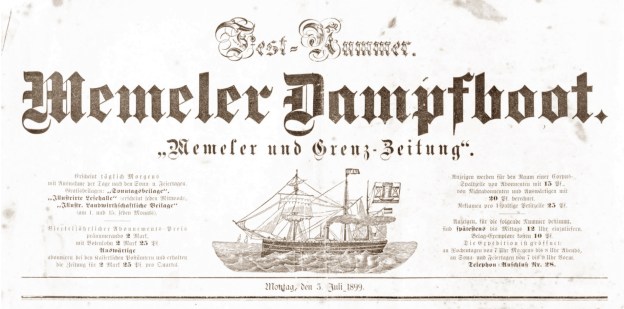Memeler Dampfboot, newspaper, July 1899