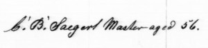 Master C. B. Saegert, 56 years old, March 21, 1909