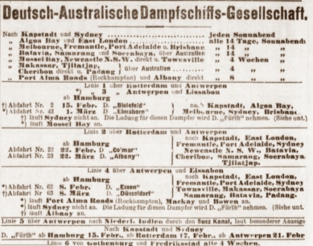 extra steamer to Sydney, February 1913