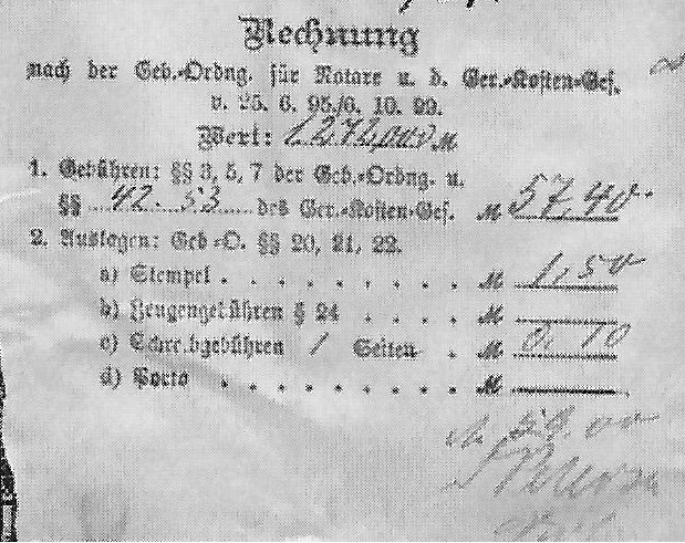 steam ship Furth, bielbrief, notary's stamp, Hamburg