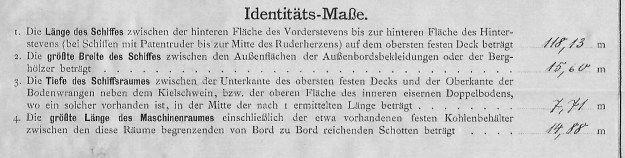 steamer Furth, mesures