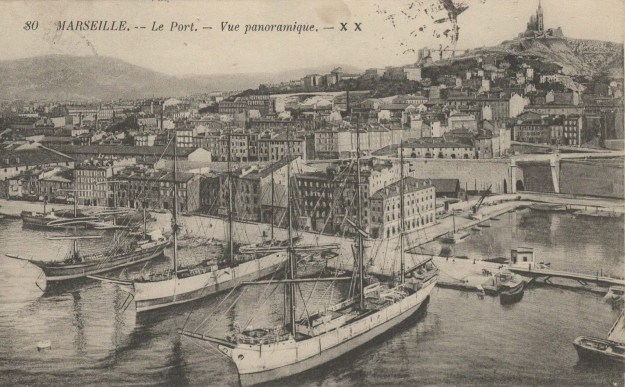 Marseille, port, vue panoramique
