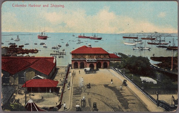 colombo harbour, 1907, panorama from GOH,
