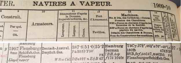 Lloyd's Register, steamer Fürth