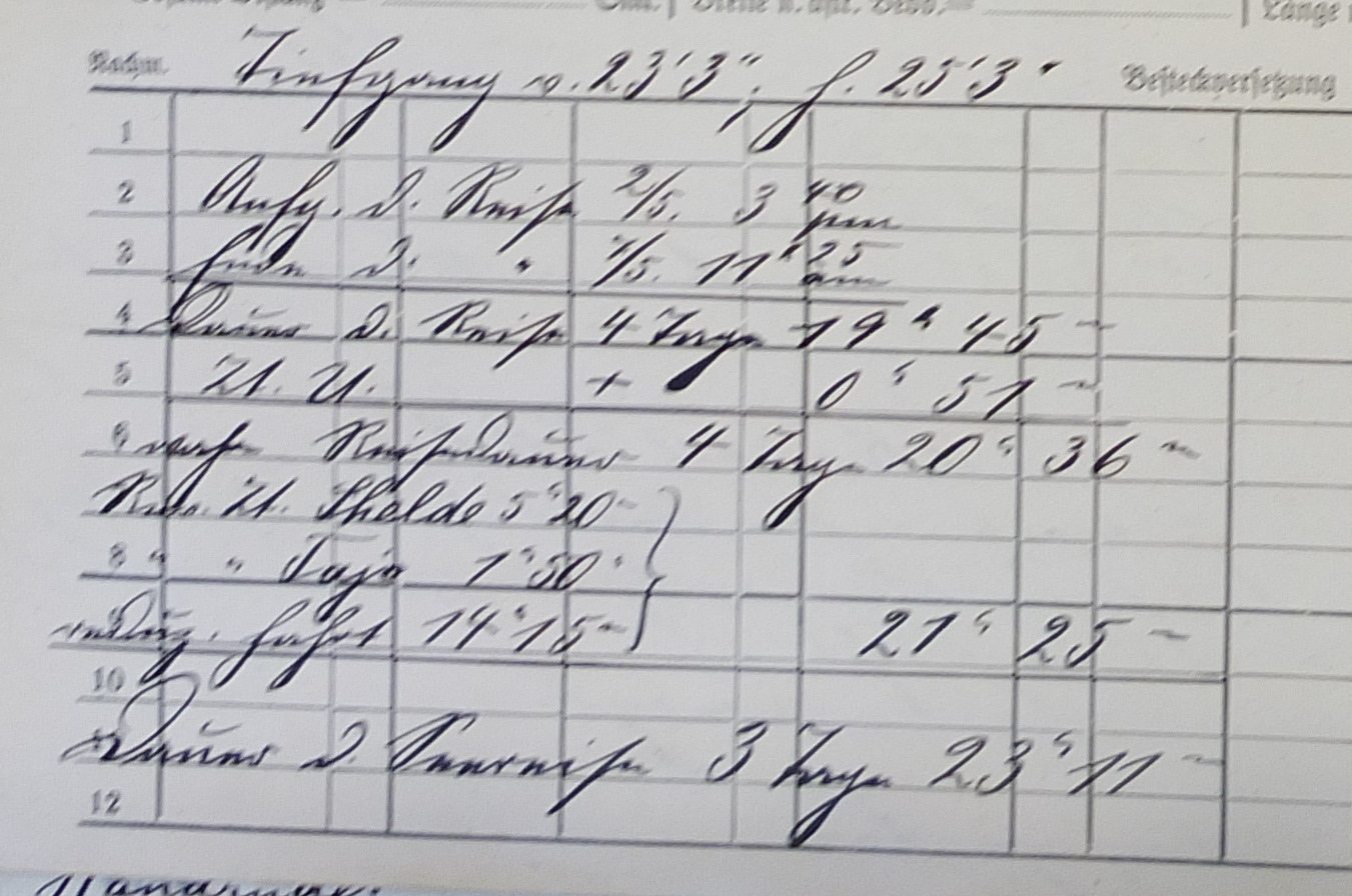log book Furth, German Australian Line 1914