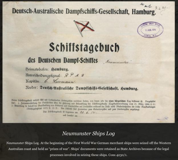 Logbuch Neumünster 1914, log book