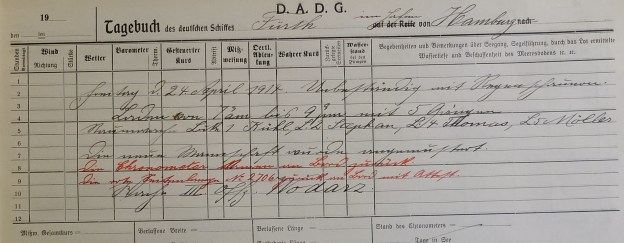 Logbook Fürth, Page 3 (detail)