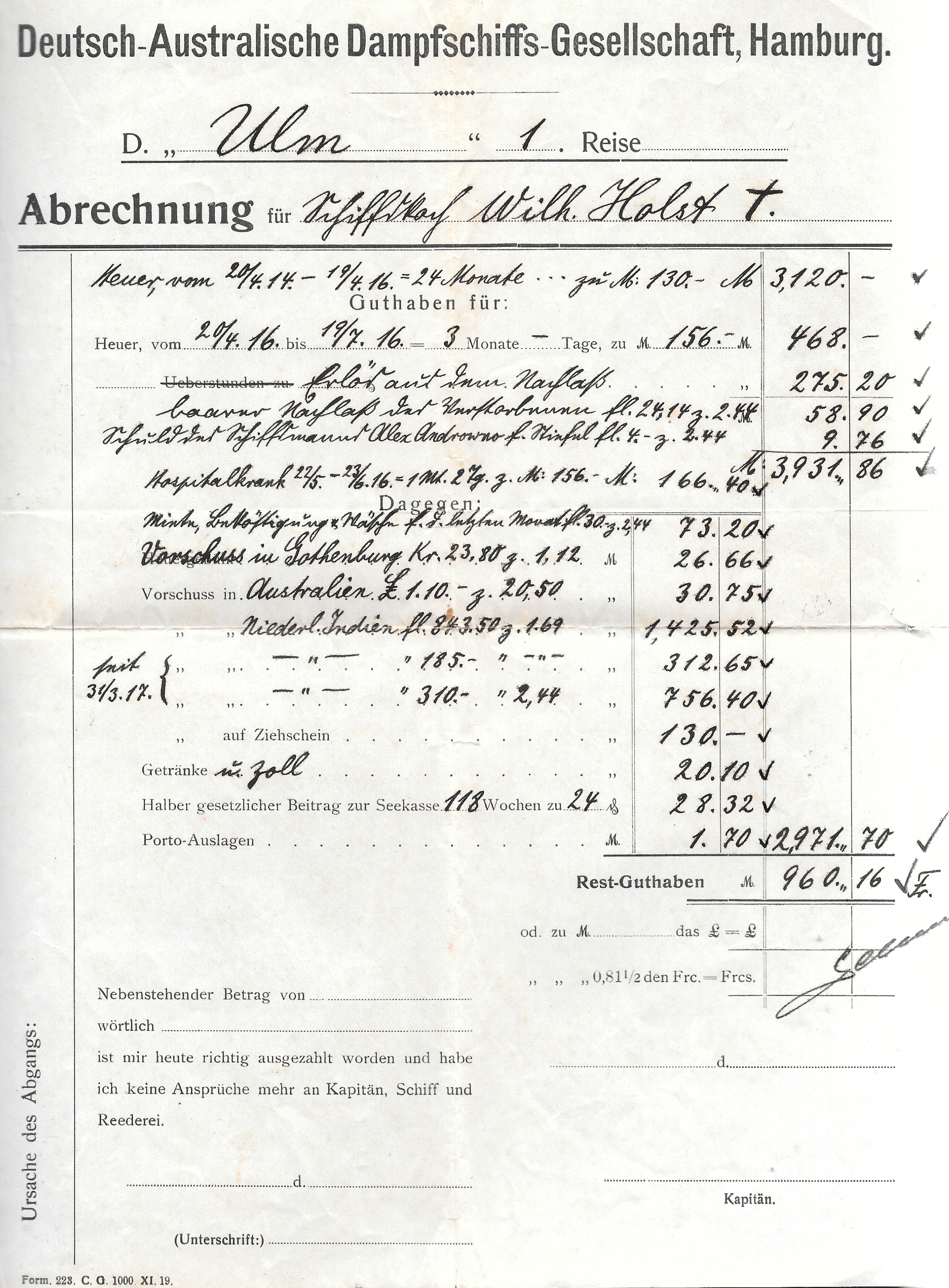 Schiffskoch Wilhelm Holst