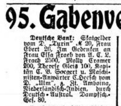 Kriegsgaben, Ulm, 1916