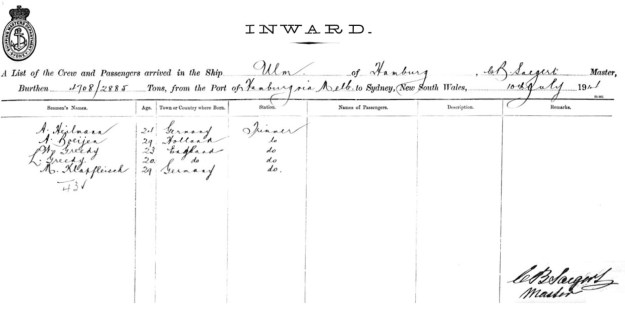 steamship Ulm in Sydney