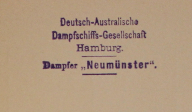sailing and arrival code, German Australian Line 1914