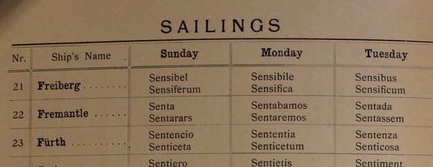 Sailing code, GAL 1914