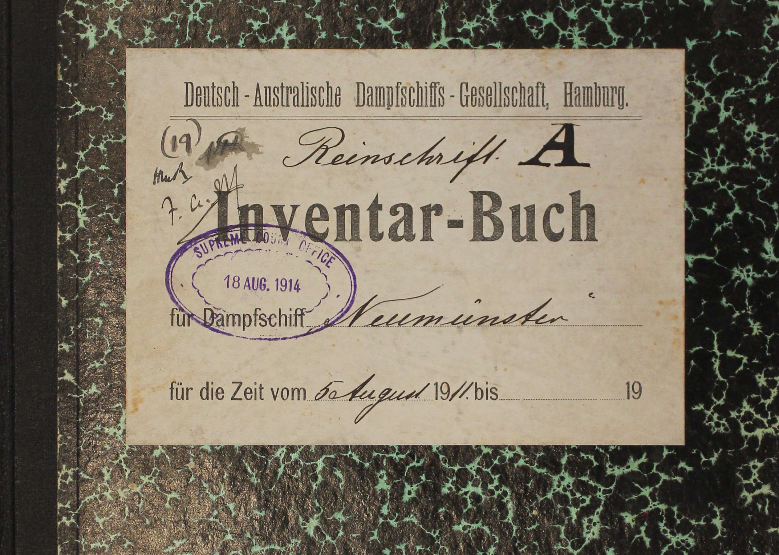 inventory book, Neumünster, 1911 - 1914