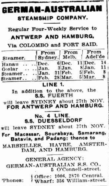 German Australian Line 1912