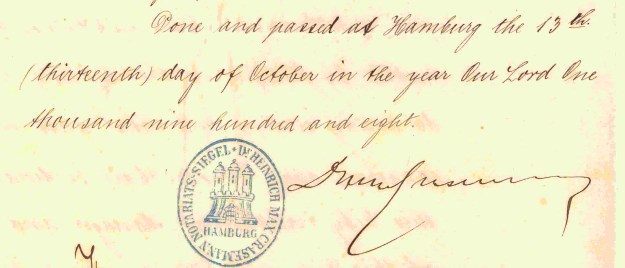 Max Crasemann, Notar Hamburg