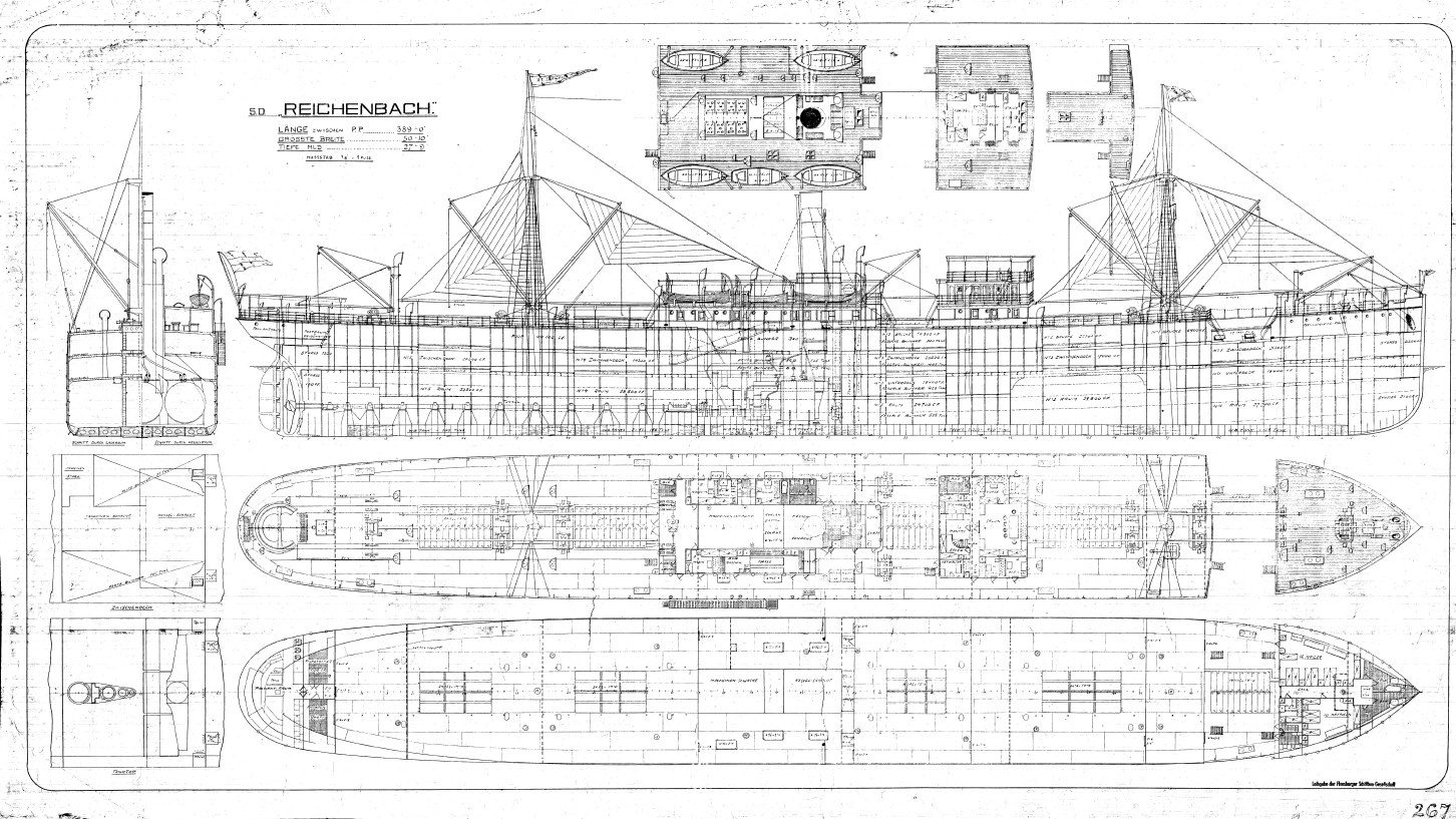 Dampfschiff Reichenbach, 1907, Generalplan