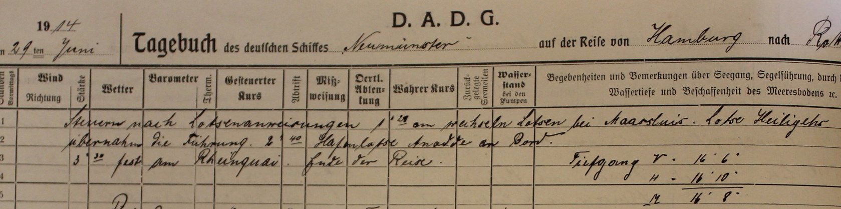 Logbuch Neumünster 1914