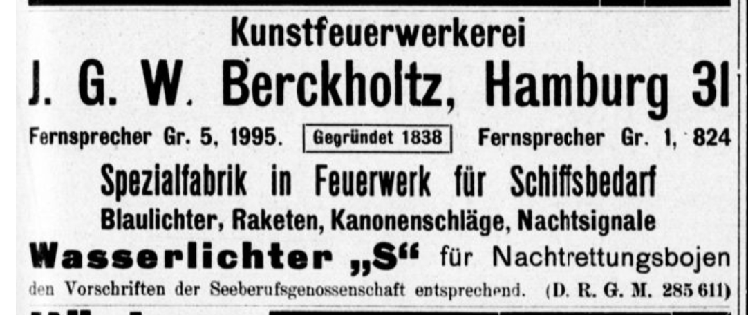 Berckholtz Kunstfeuerwerkerei 1912