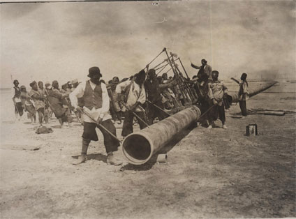 Pipeline construction, Persia about 1910