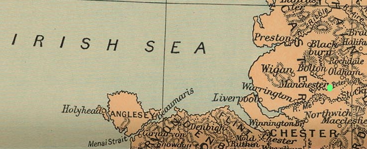 Liverpool Manchester map 1912