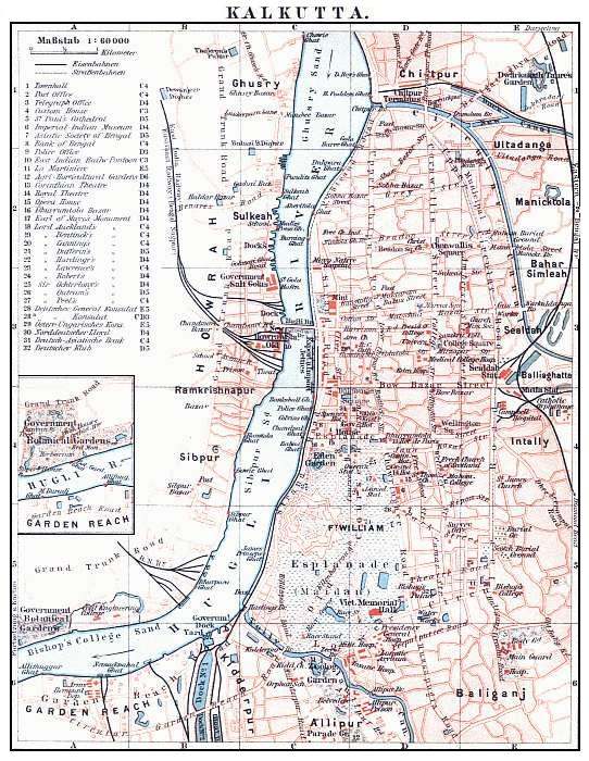 Calcutta city map 1912