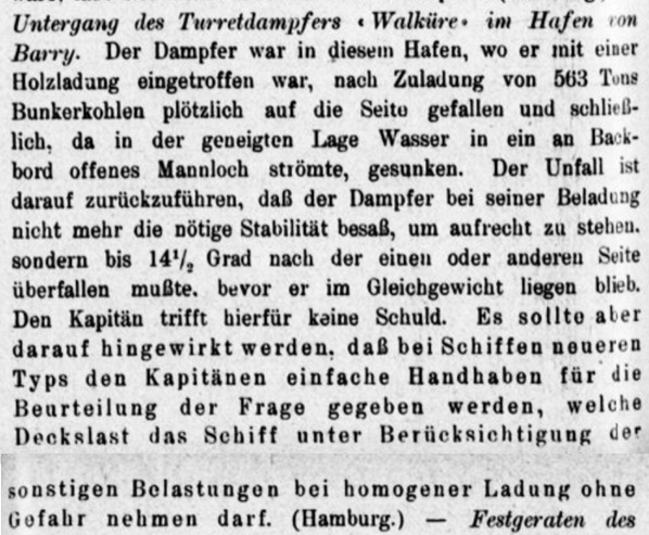 Walküre Unfall 1908