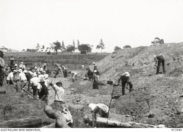 Liverpool camp, internees at work, WW1