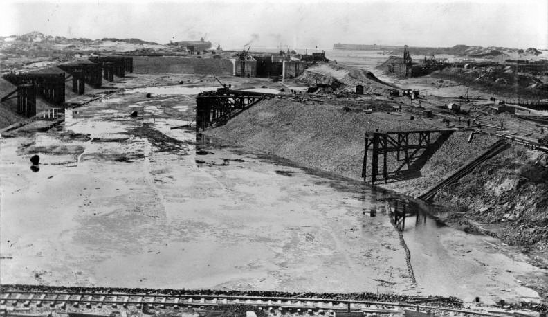 Port talbot, docks in construction