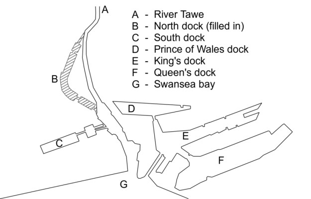 Swansea Docks map