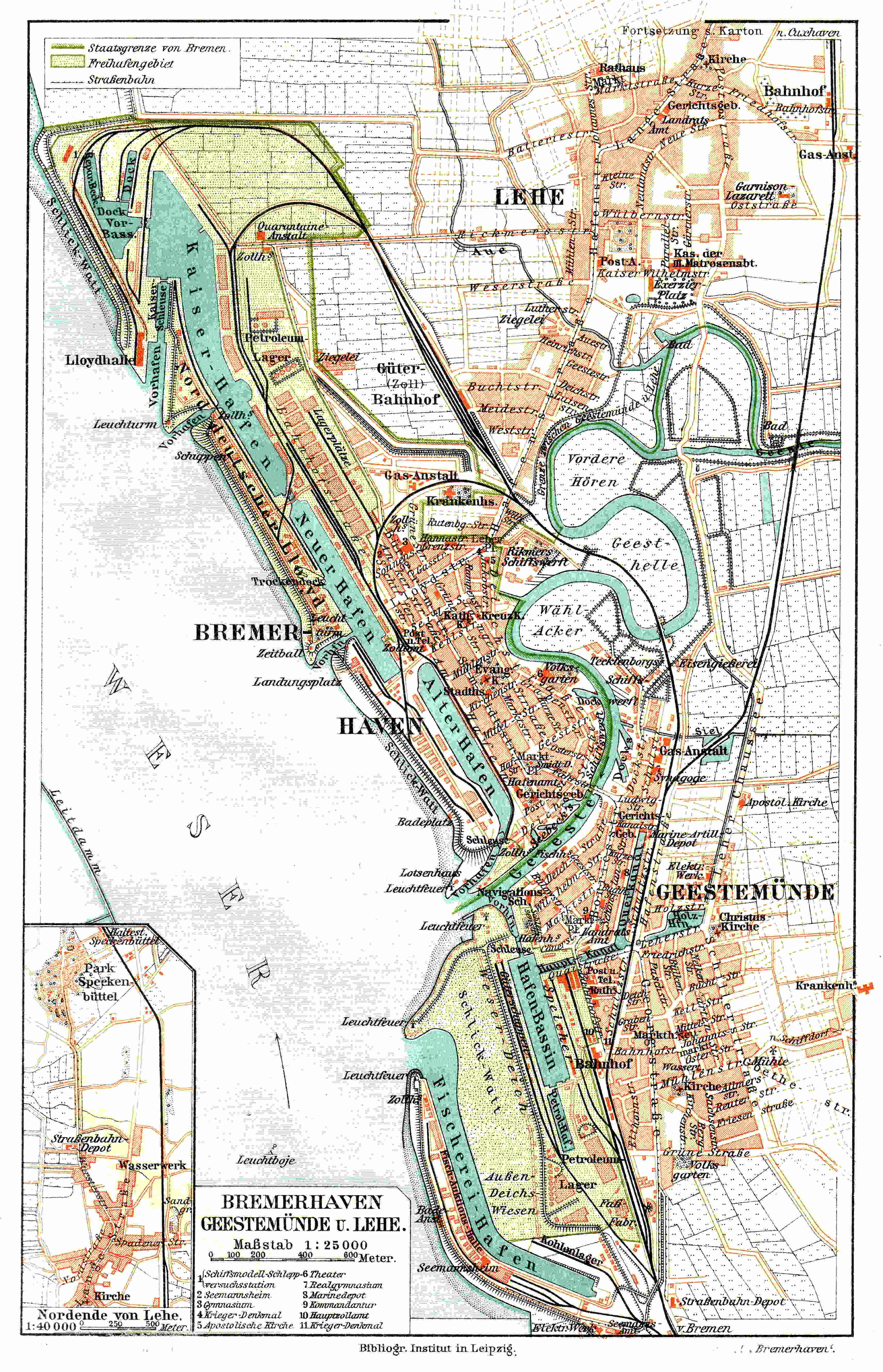 Bremerhaven, Stadtplan, 1901