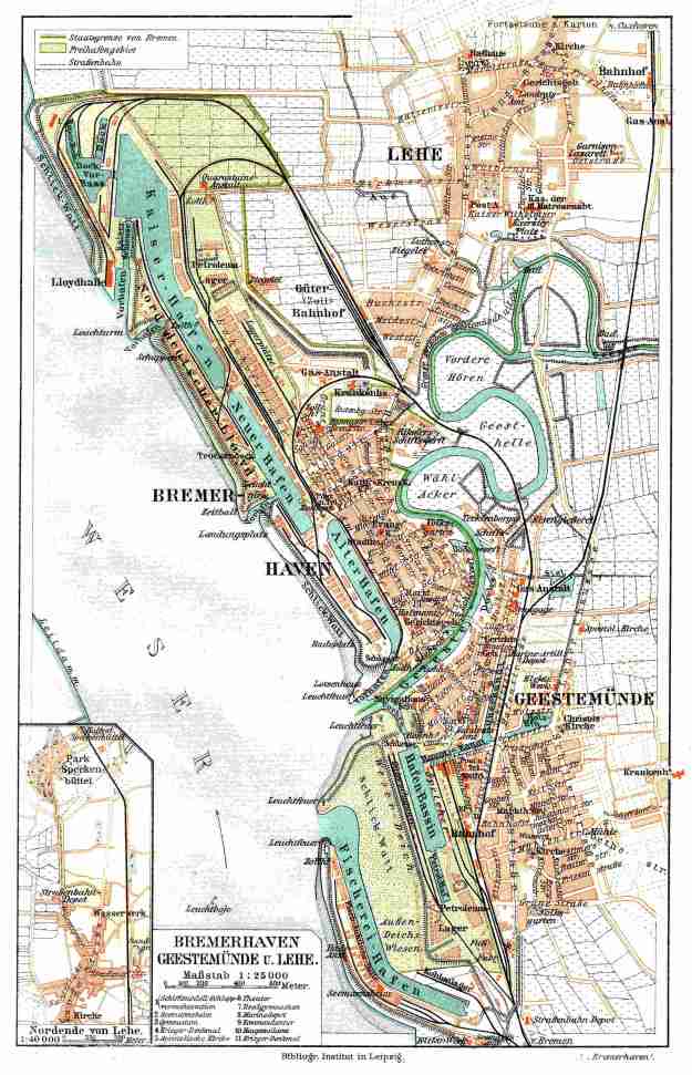 Bremerhaven, Stadtplan, 1901