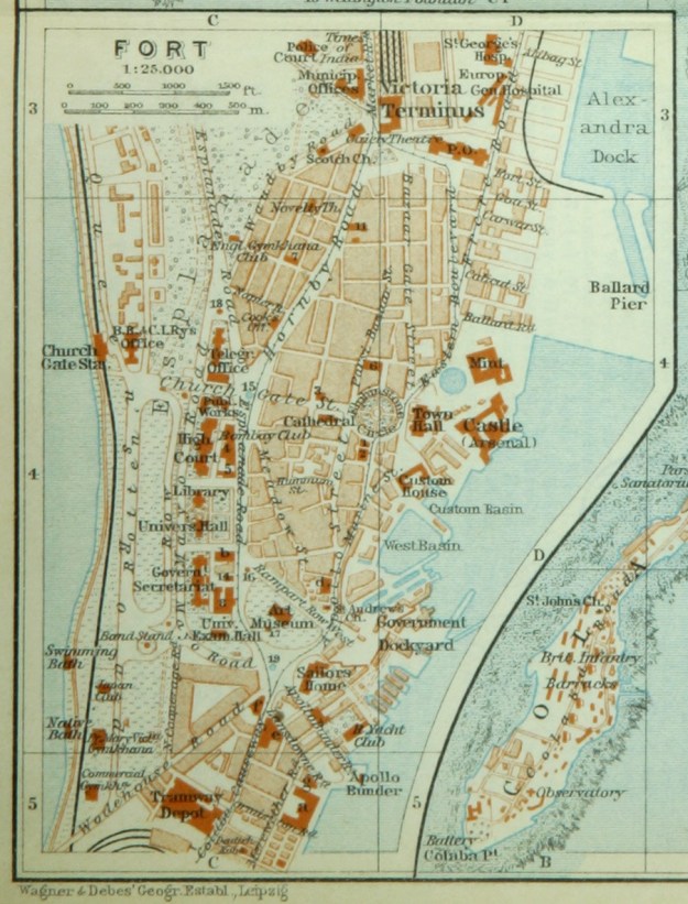 Bombay, Fort, 1914, map