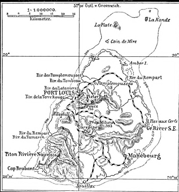 Mauritius map 1901