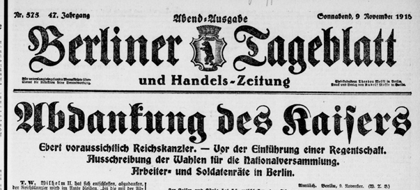 Abdankung des Kaisers