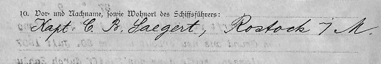 Kapitän C. B. Saegert, Rostock