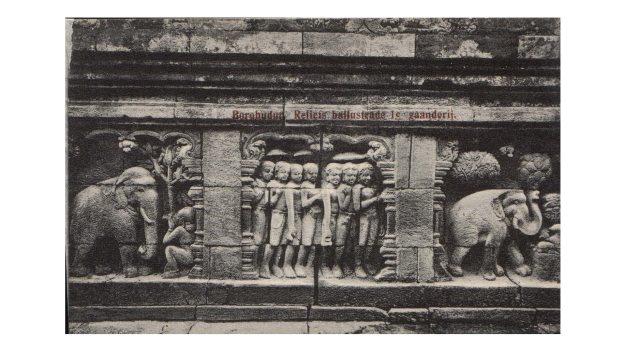 Borobudur Reliefdarstellung