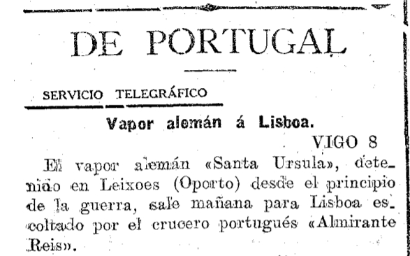 Santa Ursula (1908), Hamburg Süd