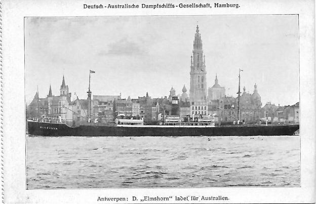 Antwerp about 1912, steamship Elmshorn