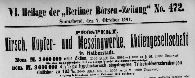 HIrsch Kupfer- und Messingwerke (HKM) Halberstadt