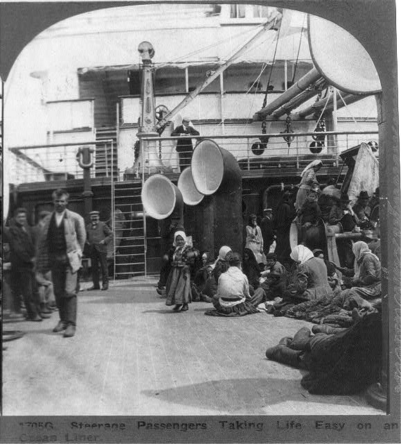 steerage passengers on a steamer about 1905