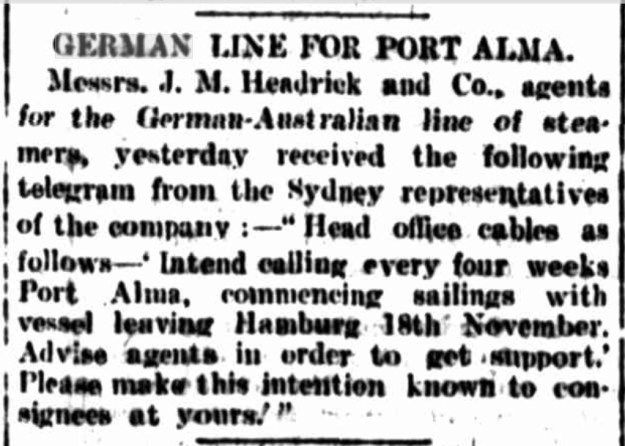 German Line for Port Alma 1911