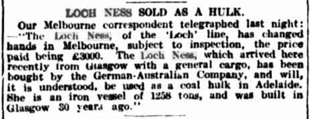 Loch Ness sold, 1908