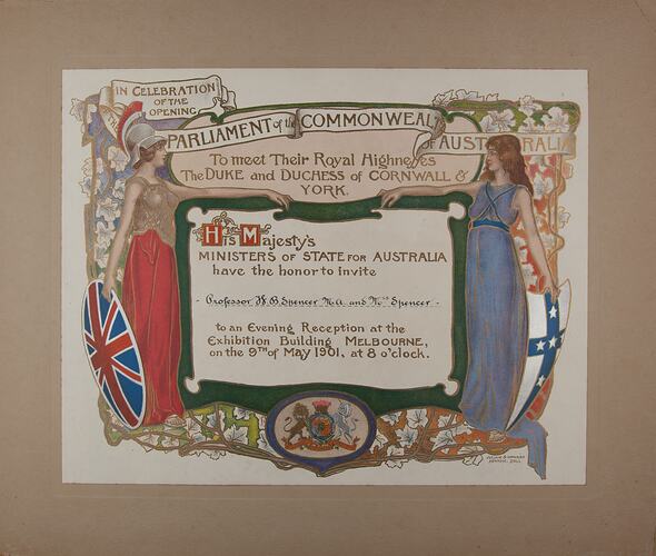 parliament victoria, invitation, 1901