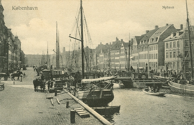Kopenhagen, Nyhavn, um 1900