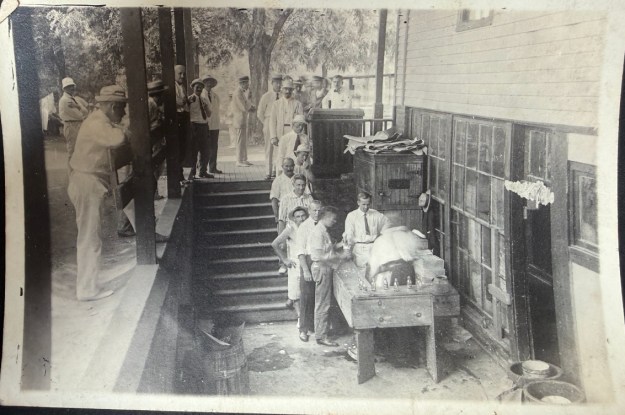 ice cream at the camp canteen, Hot Springs 1917 or 1918